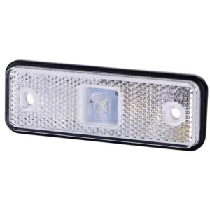 Front Marker Light, With Reflective Device And A rubber Pad (LED) White 12 / 24V Universal