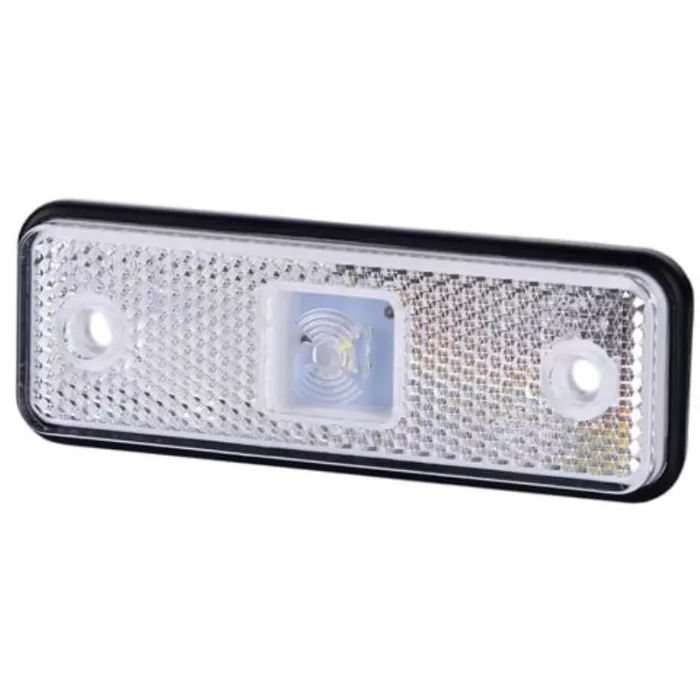 Feu de Position Avec Catadioptre, Avec Embase Caoutchouc (LED) Blanc 12 / 24V Universel