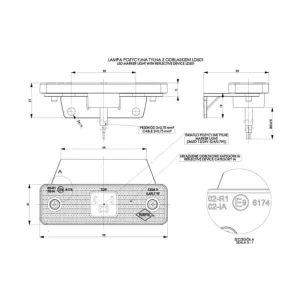 Feu de Position Avec Catadioptre Et Support (LED) Rouge 12 / 24V Universel