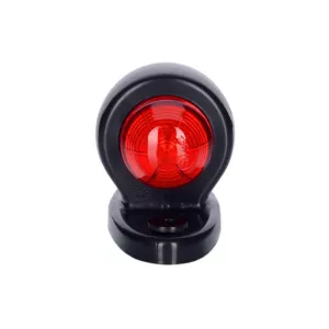 ФОНАРЬ ГАБАРИТНЫЙ НА ОВАЛЬНОЙ ПОДСТАВКЕ, РОЖОК ПРЯМОЙ КОРОТКИЙ (LED) КРАСНЫЙ 12 / 24V УНИВЕРСАЛЬНАЯ