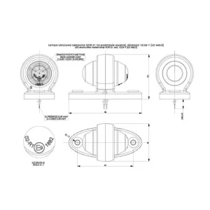 Marker Light With An Oval Base (LED) Red 12 / 24V Universal