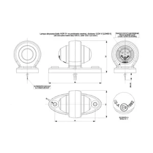 Luz de Gálibo Blanca Sobre Base Ovalada (LED) Blanca 12 / 24V Universal