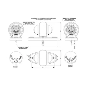 Luz de Gálibo con Base Ovalada (LED) Blanca - Roja 12 / 24V Universal