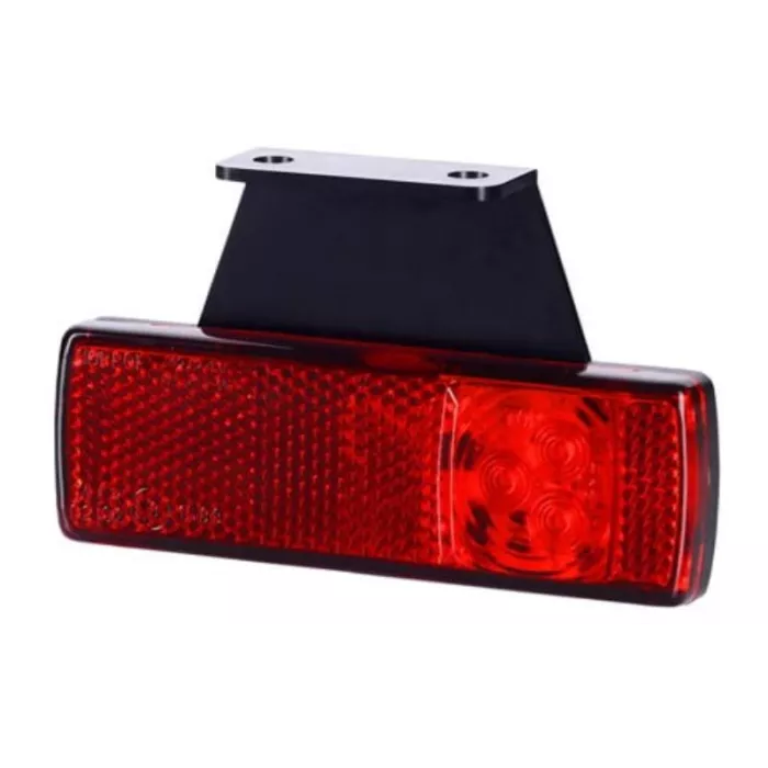 ФОНАРЬ ГАБАРИТНЫЙ ПЕРЕДНИЙ С ОТРАЖАТЕЛЕМ И КРОНШТЕЙНОМ (LED) КРАСНЫЙ 12 / 24V УНИВЕРСАЛЬНАЯ