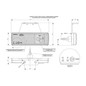 Luz de Gálibo con Reflejo - Suspendida (LED) Roja 12 / 24V Universal