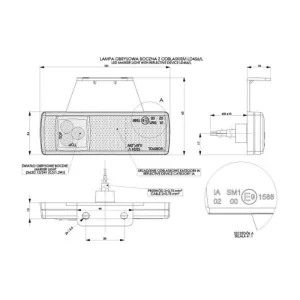 Luz de Gálibo con Reflejo - Suspendida (LED) Amarilla 12 / 24V Universal