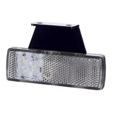 ФОНАРЬ ГАБАРИТНЫЙ ПЕРЕДНИЙ С ОТРАЖАТЕЛЕМ И КРОНШТЕЙНОМ (LED) БЕЛЫЙ 12 / 24V УНИВЕРСАЛЬНАЯ