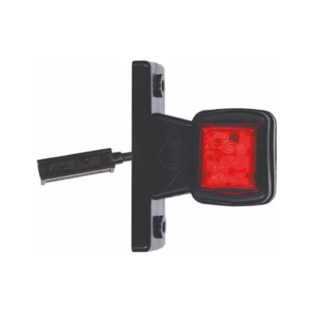 Outline Marker Lamp On Straight Arm (LED) White / Red 12 / 24V RH