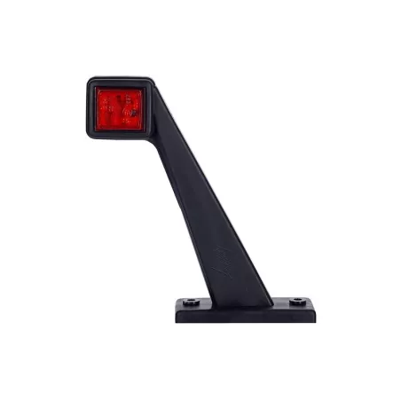 Outline Marker Light, Square With A Long, Oblique Arm (LED) White - Red 12 / 24V Right