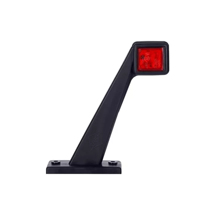Outline Marker Light, Square With A Long, Oblique Arm (LED) White - Red 12 / 24V Left