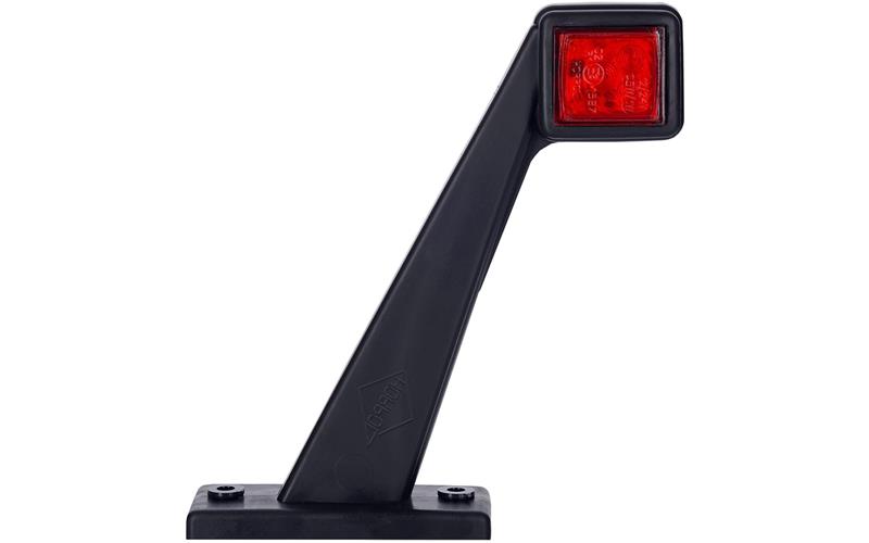 Outline Marker Light, Square With A Long, Oblique Arm (LED) White - Red 12 / 24V Left