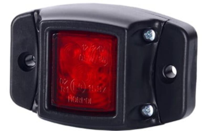 ФОНАРЬ ГАБАРИТНЫЙ ПЕРЕДНИЙ С РЕЗИНОВЫМ КОНТУРОМ (LED) КРАСНЫЙ 12 / 24V УНИВЕРСАЛЬНАЯ