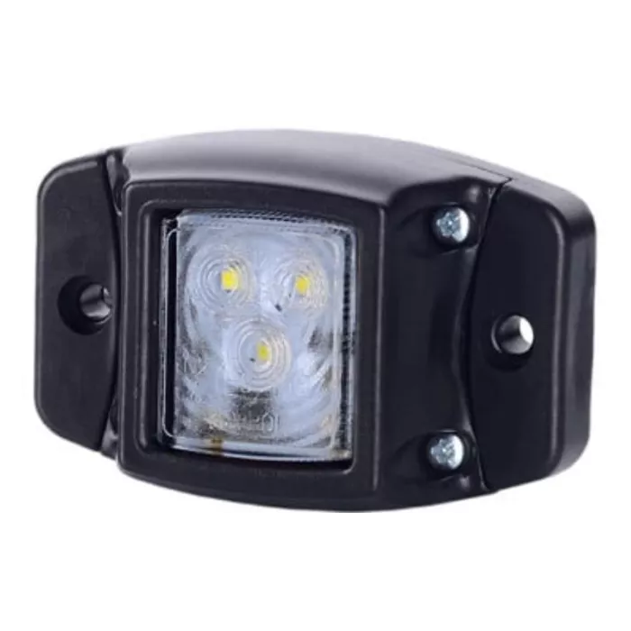 ФОНАРЬ ГАБАРИТНЫЙ ПЕРЕДНИЙ С РЕЗИНОВЫМ КОНТУРОМ (LED) БЕЛЫЙ 12 / 24V УНИВЕРСАЛЬНАЯ