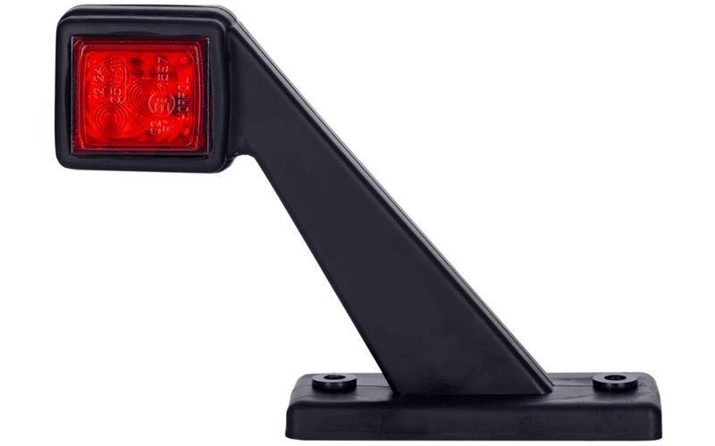 Outline Marker Light, Square With A short Arm (LED) White - Red 12 / 24V Right