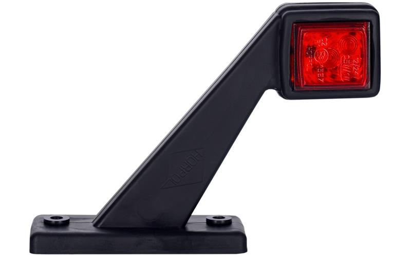 Outline Marker Light, Square With A short Arm (LED) White - Red 12 / 24V Left