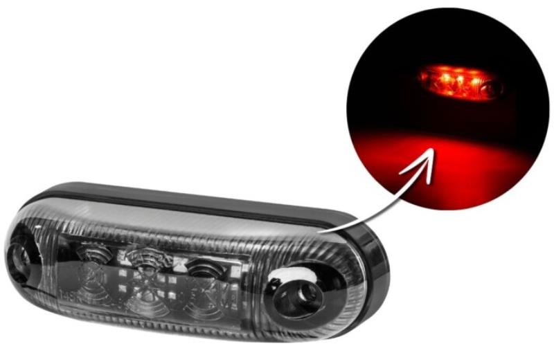 Feu de Gabarit Ovale (LED) Rouge 12 / 24V Universel