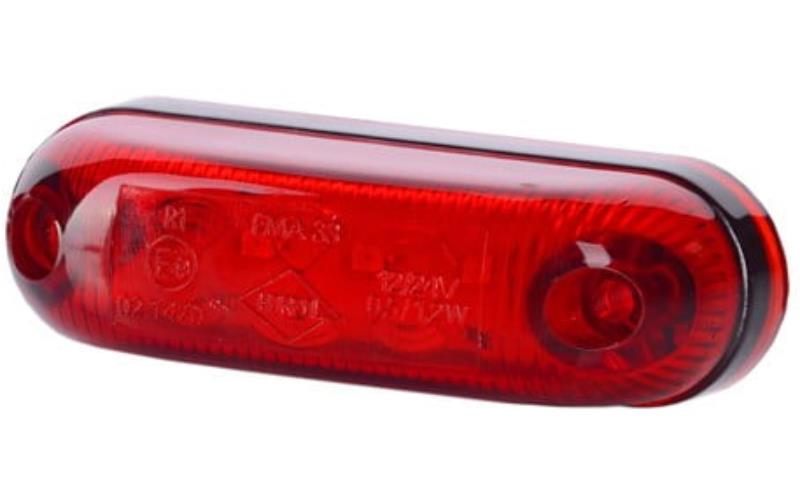 Front Marker Light, Oval (LED) Red 12 / 24V Universal