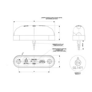 Seitenmarkierungsleuchte Oval (LED) Rot 12 / 24V Universal