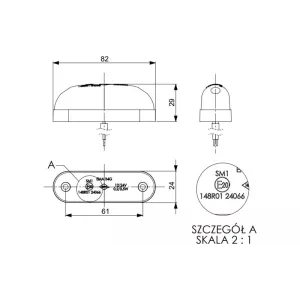 Oval Marker Light (LED) Orange 12 / 24V Universal