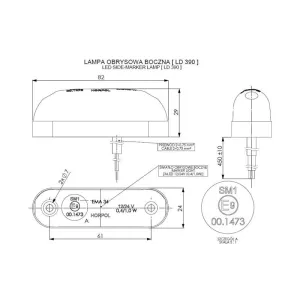 Luz de Gálibo Ovalada (LED) Amarilla 12 / 24V Universal