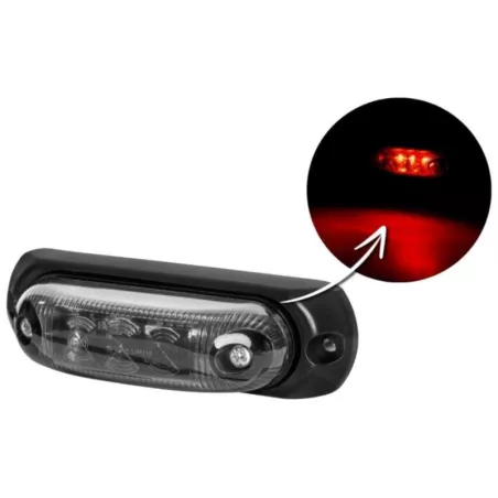 Luz de Gálibo Ovalada con Arandela de Caucho (LED) Roja 12 / 24V Universal