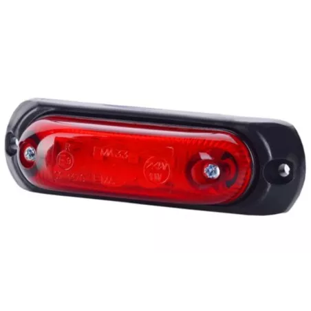 Feu de Gabarit, Ovale, Avec Embase Caoutchouc (LED) Rouge 12 / 24V Universel