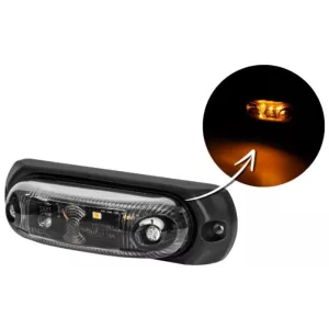 Luz de Gálibo Ovalada con Arandela de Caucho (LED) Amarilla 12 / 24V Universal