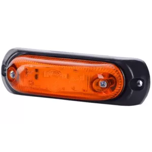 Side Marker Light, Oval With A rubber Pad (LED) Orange 12 / 24V Universal