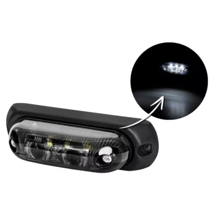 Oval Marker Light With A Rubber Pad (LED) White 12 / 24V Universal