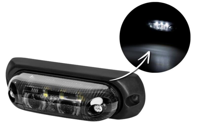 Oval Marker Light With A Rubber Pad (LED) White 12 / 24V Universal