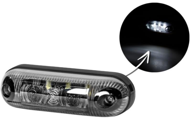 Luz de Gálibo Ovalada (LED) Blanca 12 / 24V Universal
