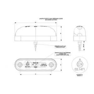 Front Marker Light, Oval (LED) White 12 / 24V Universal