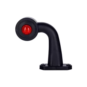 Outline Marker Light, Oval With Short, Bent Arm (LED) White - Red 12 / 24V Right
