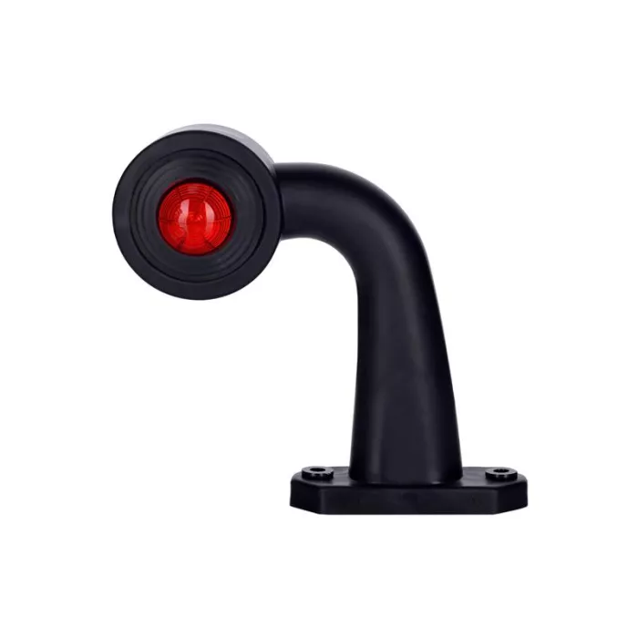 Outline Marker Light, Oval With Short, Bent Arm (LED) White - Red 12 / 24V Right