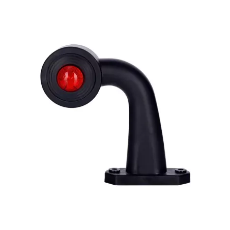 Outline Marker Light, Oval With Short, Bent Arm (LED) White - Red 12 / 24V Right