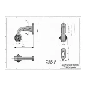 Outline Marker Light, Oval With Short, Bent Arm (LED) White - Red 12 / 24V Right
