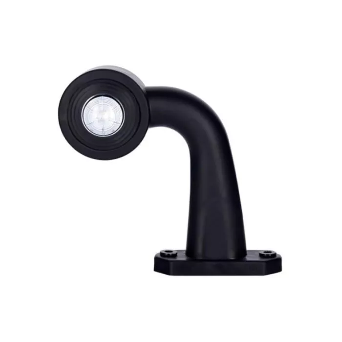 ГАБАРИТНЫЙ ФОНАРЬ КРУГЛЫЙ, ВЫНОСНОЙ, РОЖОК 90 ГР, КОРОТКИЙ (LED) БЕЛЫЙ - КРАСНЫЙ 12 / 24V ЛЕВАЯ
