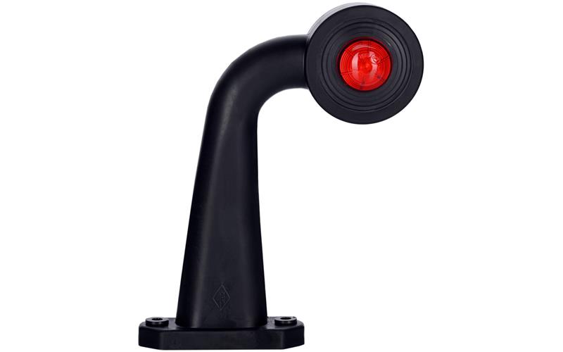 Outline Marker Light Oval, With Bent, Long Arm (LED) White - Red 12 / 24V Left
