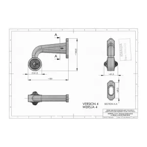 Outline Marker Light Oval, With Bent, Long Arm (LED) White - Red 12 / 24V Left