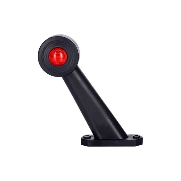 Outline Marker Light Oval, With Short, Oblique Arm (LED) White - Red 12 / 24V Right