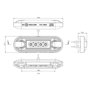 Seitenmarkierungsleuchte (LED) Orange 12 / 24V Universal