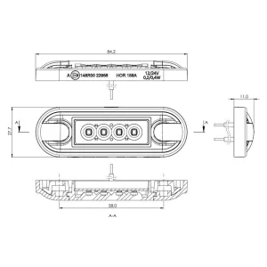 Seitenmarkierungsleuchte (LED) Orange 12 / 24V Universal