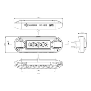 Seitenmarkierungsleuchte (LED) Weiß 12 / 24V Universal