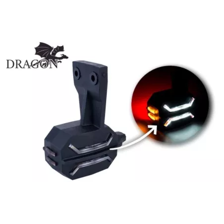 Feu de Gabarit Trifonction Sur Support Flexible (LED) Blanc - Orange - Rouge 12 / 24V Droit