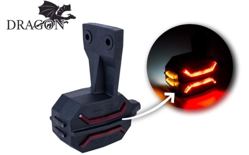 Feu de Gabarit Trifonction Sur Support Flexible (LED) Blanc - Orange - Rouge 12 / 24V Gauche