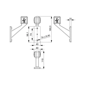 Marker Light On A Short Diagonal Arm That Comes With A Flexible Hanger (LED) White - Red 12 / 24V Right