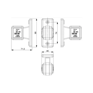 Umrisleuchte Mit Arm (LED) Weiß - Rot 12 / 24V Universal