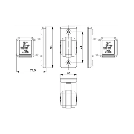 Umrisleuchte Mit Arm (LED) Weiß - Rot 12 / 24V Universal