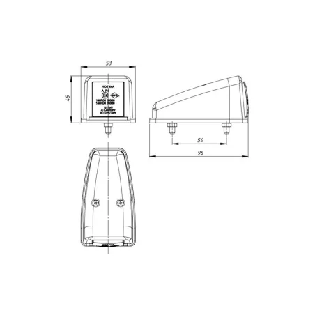 ГАБАРИТНЫЙ ФОНАРЬ НА КРЫШУ (LED) КРАСНЫЙ 12 / 24V УНИВЕРСАЛЬНАЯ