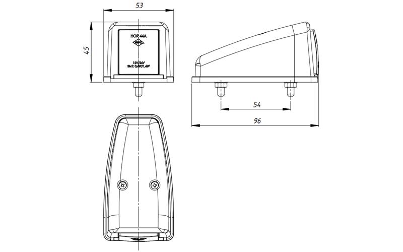 Roof Marker Light (LED) Orange 12 / 24V Universal